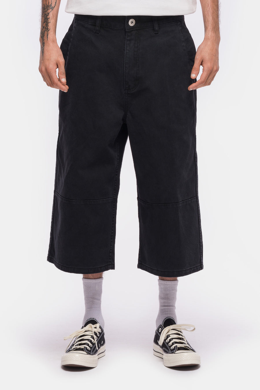 Bare Knuckles Bedford Cord Short in Aged Black - Notre