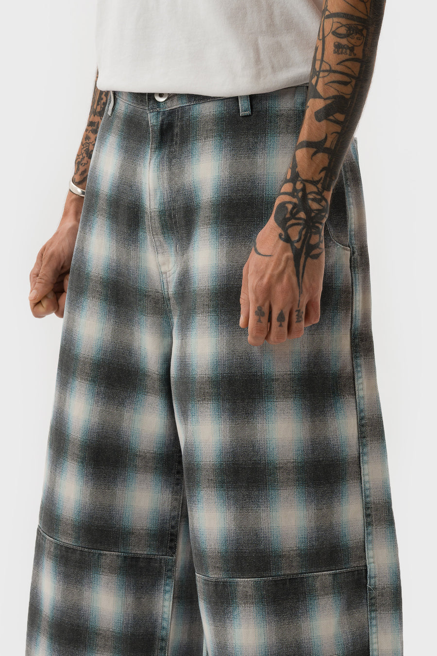 Bare Knuckles Bedford Plaid Short in Black/Blue - Notre