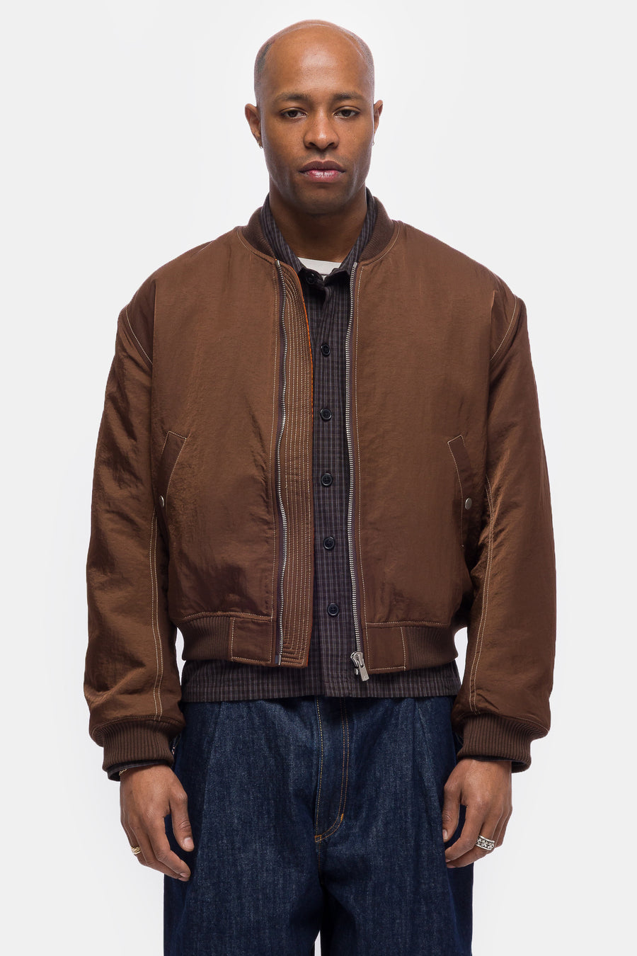 Bare Knuckles Breach Bomber Jacket in Brown - Notre