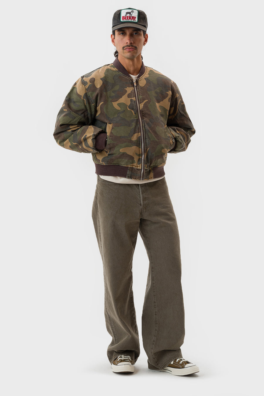 Bare Knuckles Breach Bomber Jacket in Star Camo - Notre