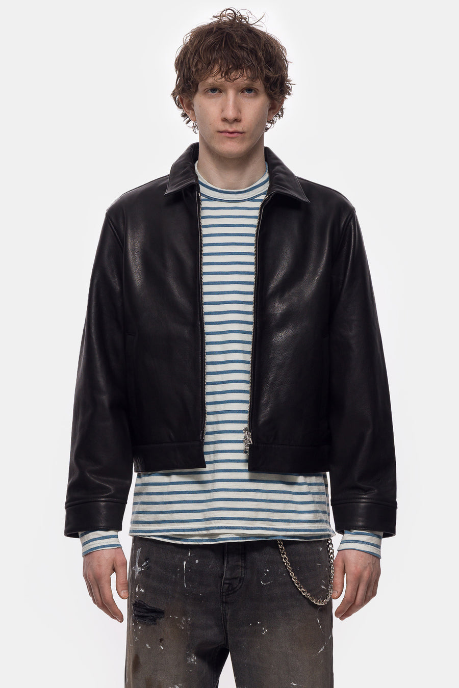 Bare Knuckles Freddy Leather Blouson in Black - Notre