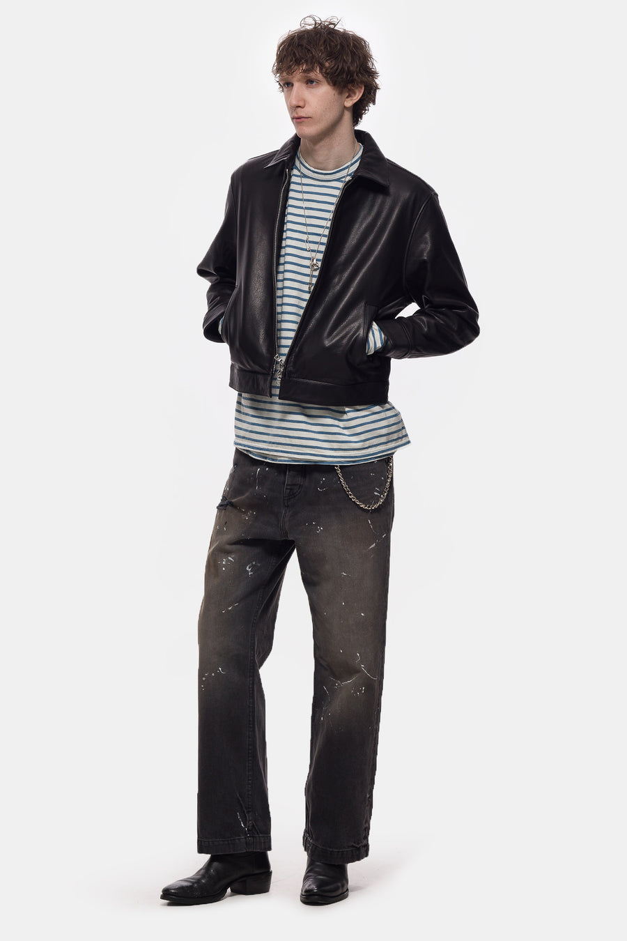 Bare Knuckles Freddy Leather Blouson in Black - Notre