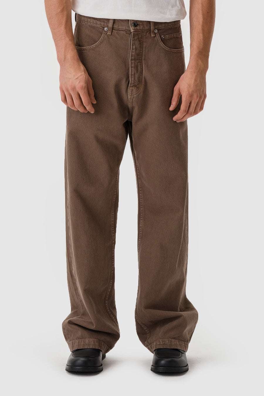 Bare Knuckles Javier Wide Leg Jean in Mocha Brown - Notre