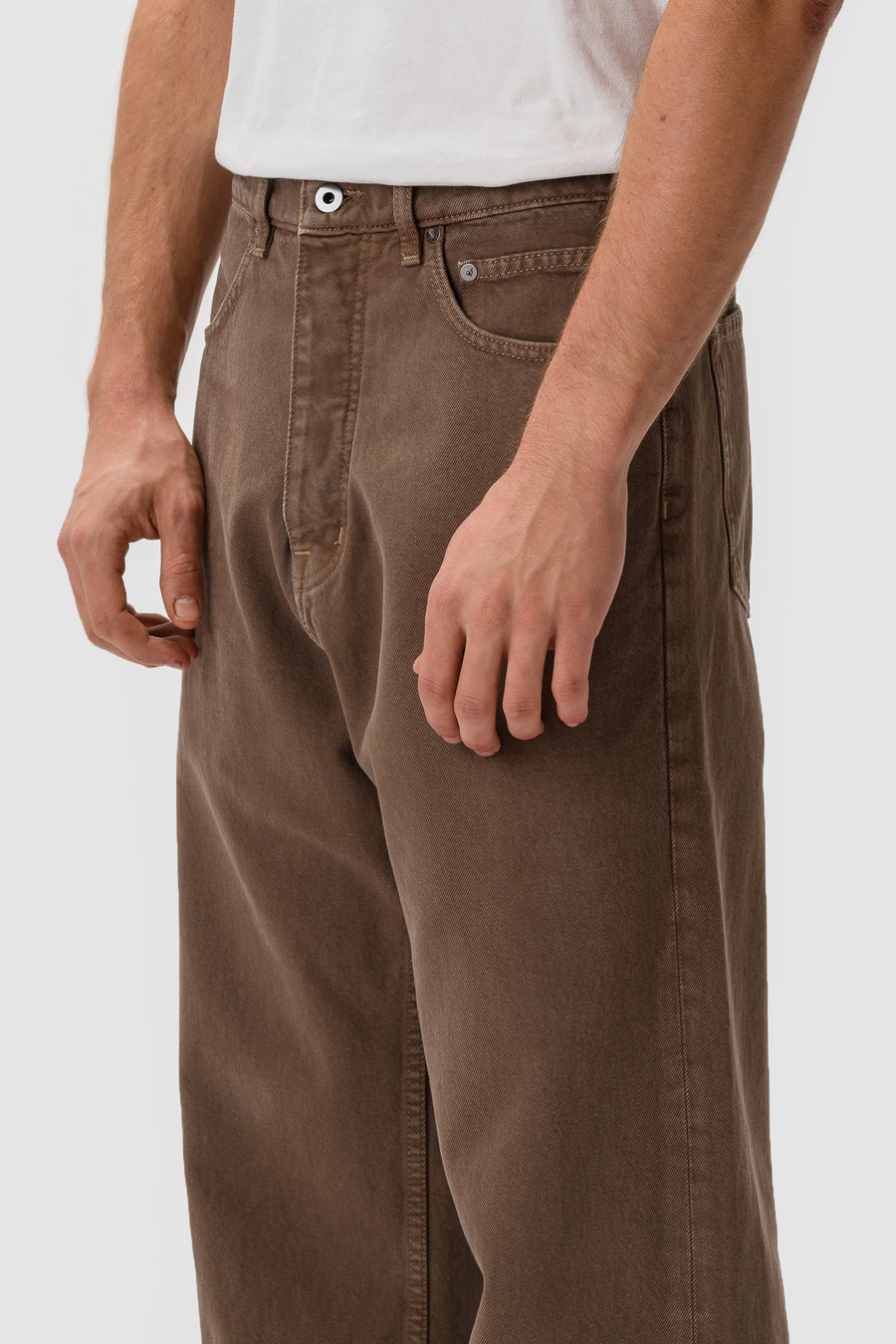 Bare Knuckles Javier Wide Leg Jean in Mocha Brown - Notre
