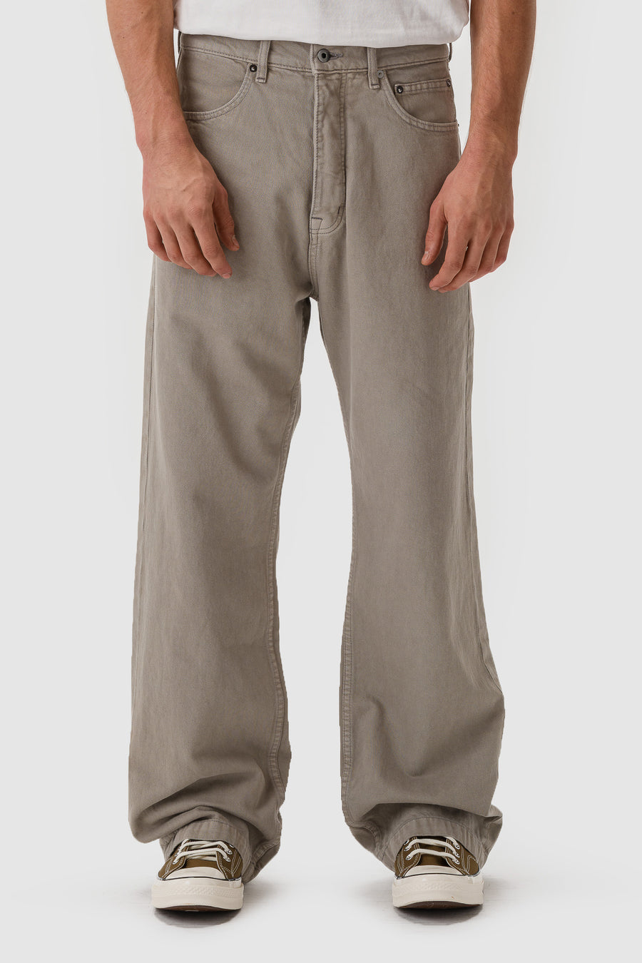 Bare Knuckles Javier Wide Leg Jean in Warm Grey - Notre