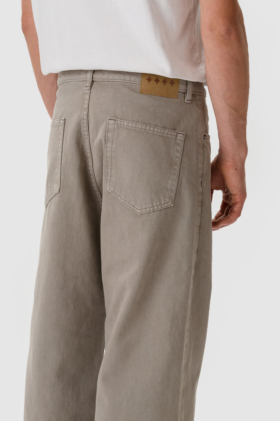 Bare Knuckles Javier Wide Leg Jean in Warm Grey - Notre
