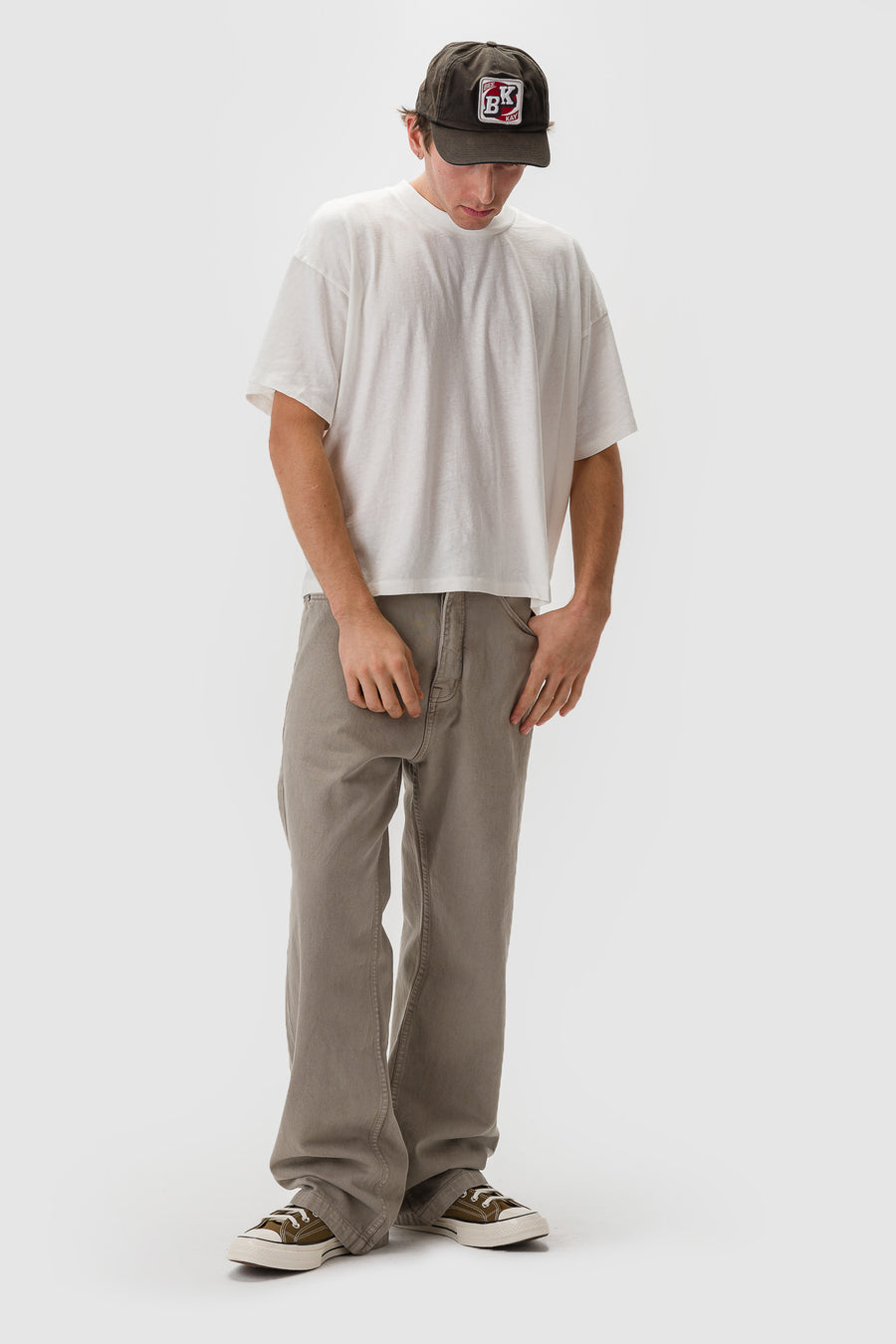 Bare Knuckles Javier Wide Leg Jean in Warm Grey - Notre
