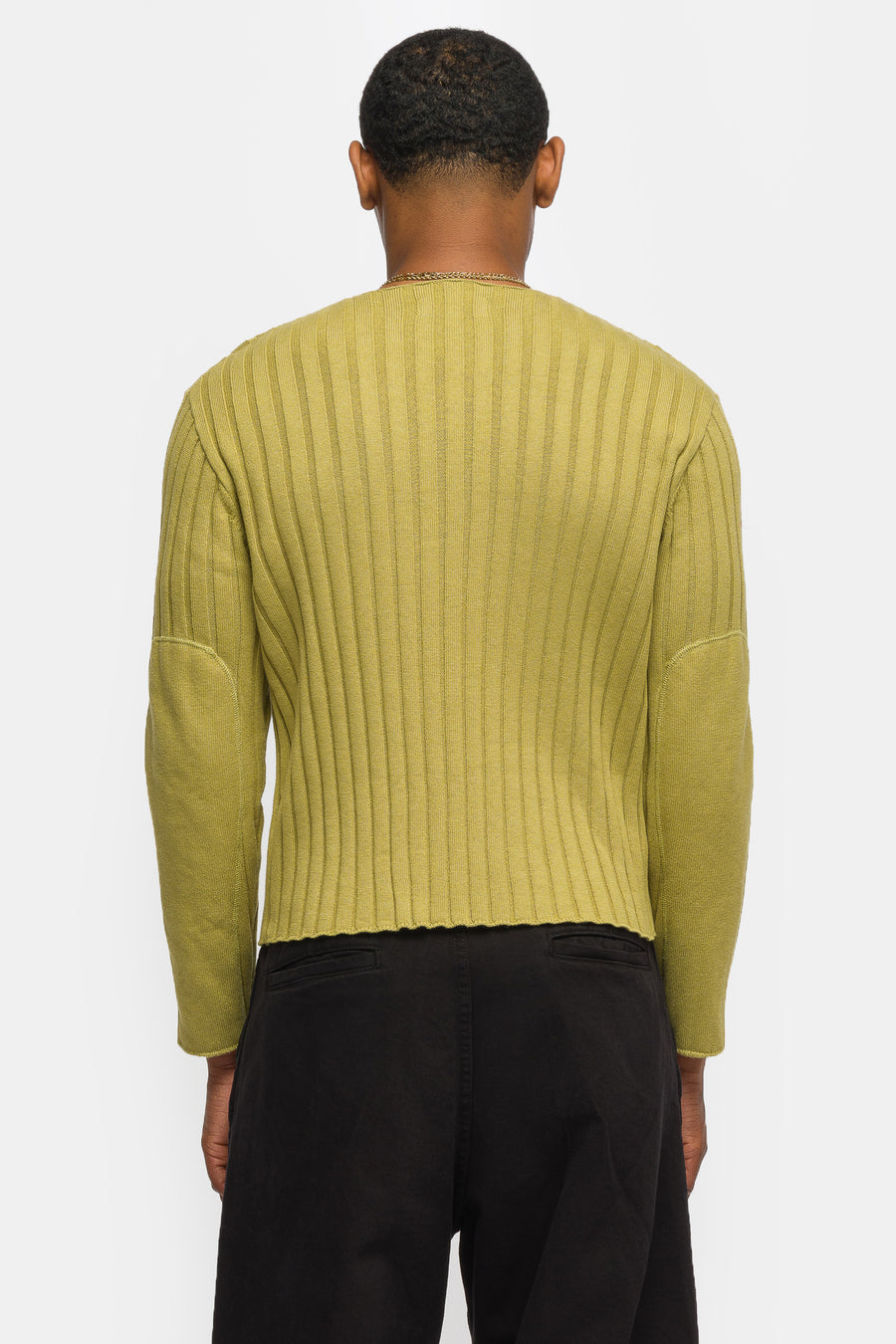 Bare Knuckles Lou Rib Knit Sweater in Moss - Notre