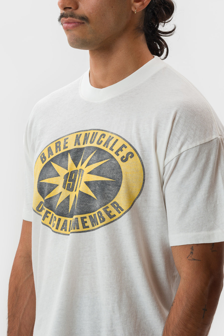 Bare Knuckles Members Only Marci T-Shirt in Rinse White - Notre