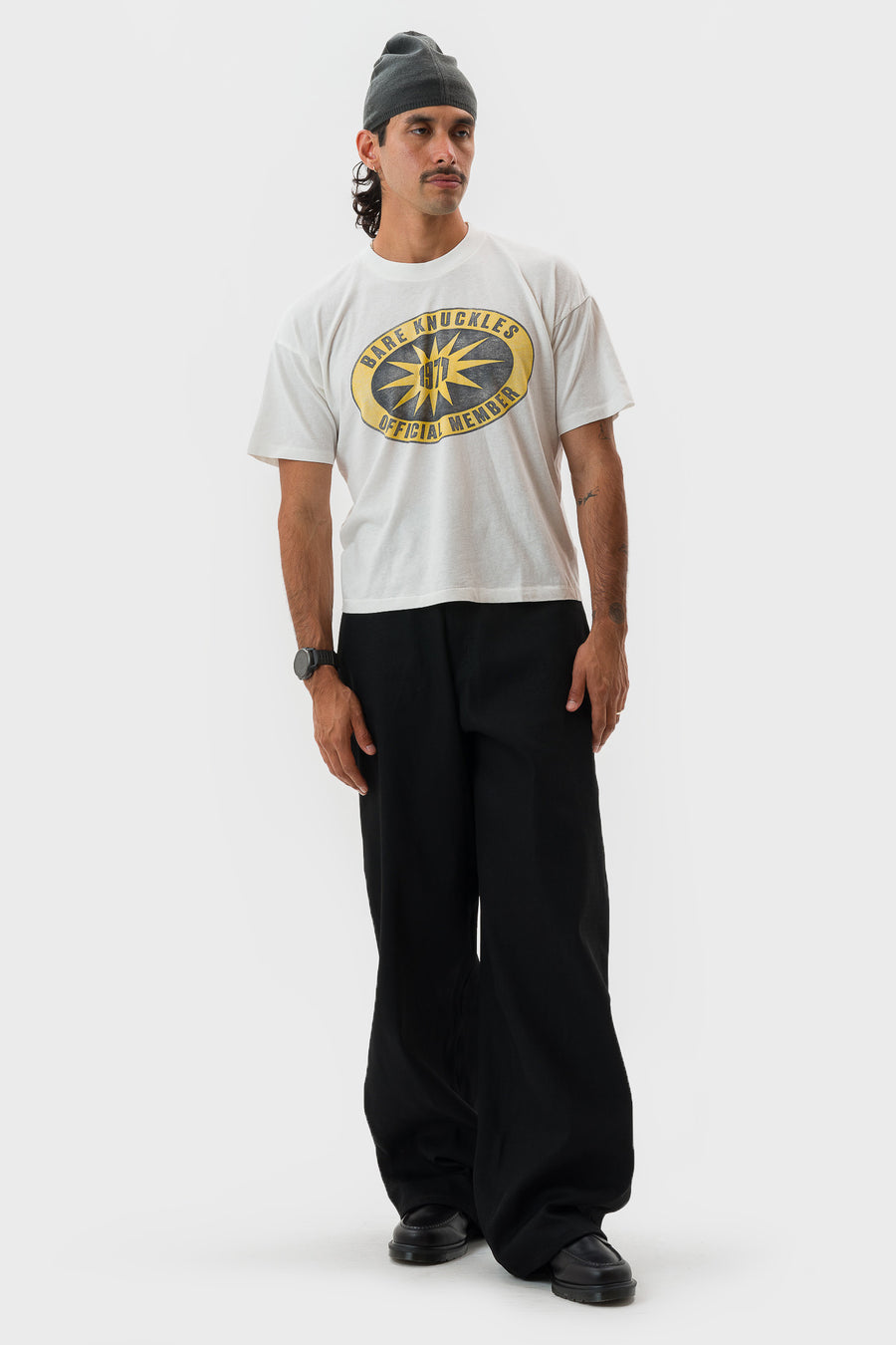 Bare Knuckles Members Only Marci T-Shirt in Rinse White - Notre