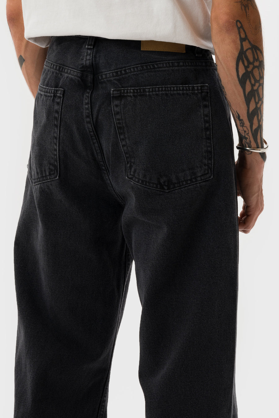 Bare Knuckles Serge Loose Bootcut Jean in Ash Black - Notre