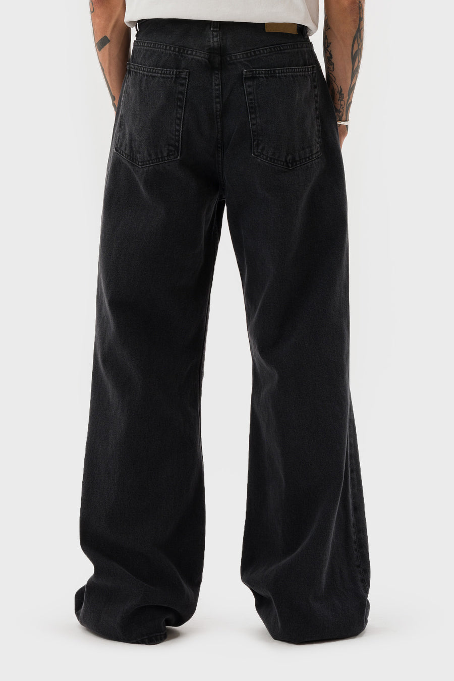 Bare Knuckles Serge Loose Bootcut Jean in Ash Black - Notre