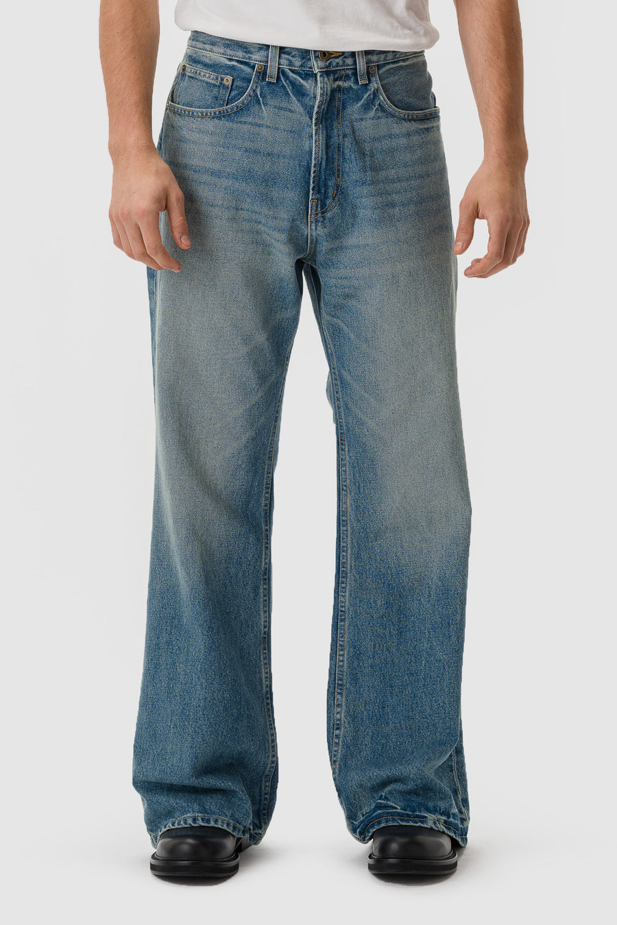Bare Knuckles Serge Loose Bootcut Jean in Dusk Indigo - Notre