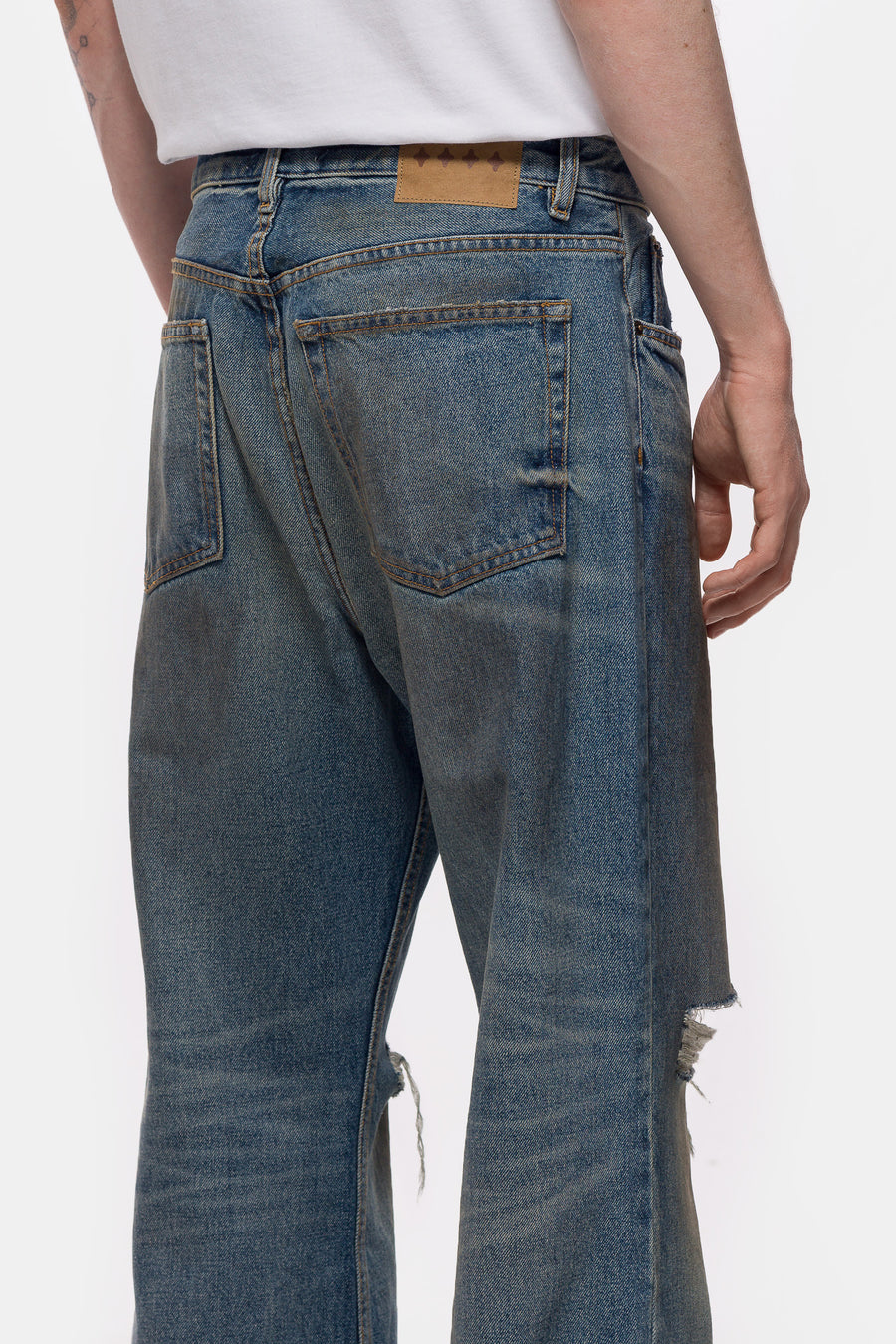 Bare Knuckles Serge Loose Bootcut Jean in Omaha Blue - Notre