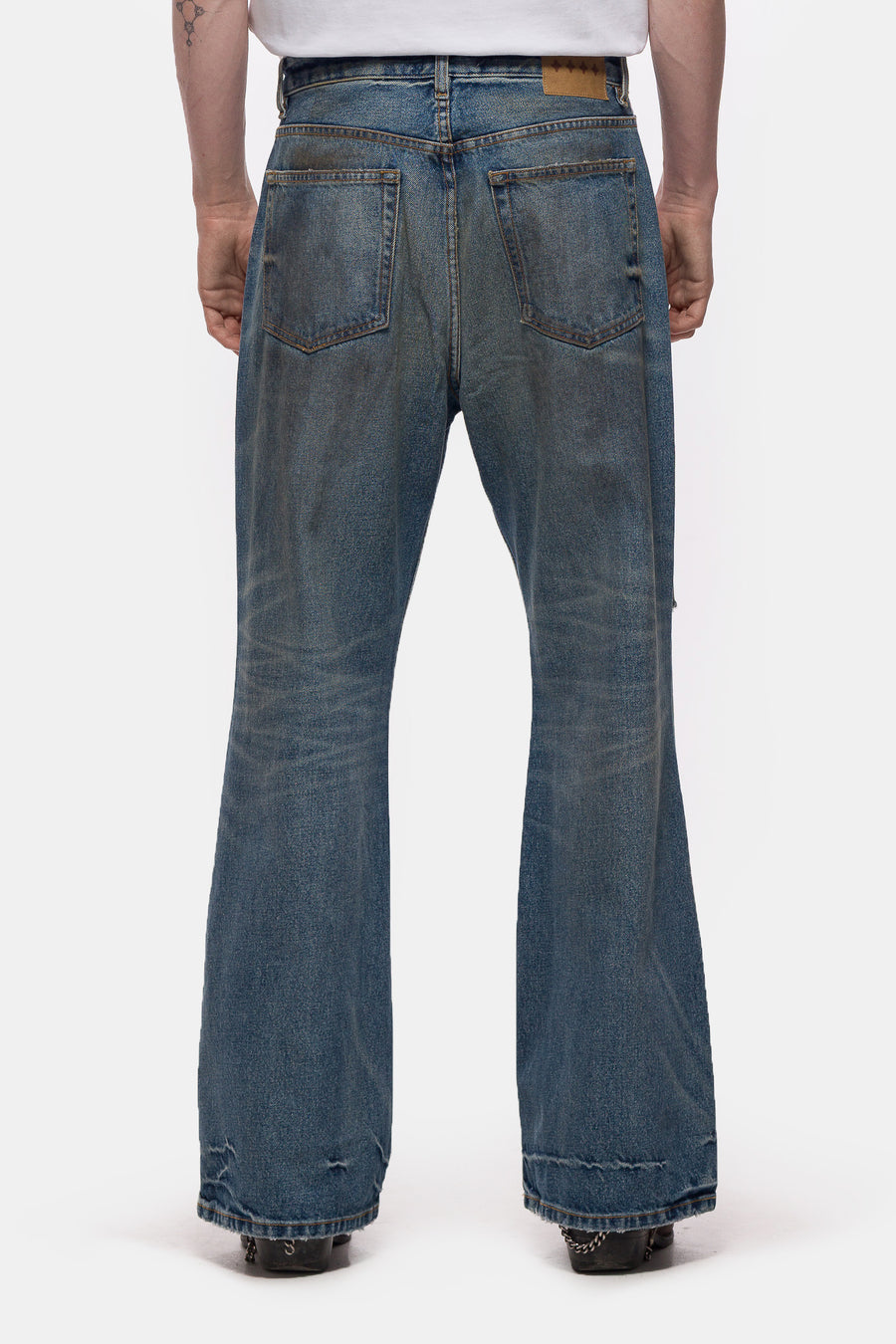 Bare Knuckles Serge Loose Bootcut Jean in Omaha Blue - Notre