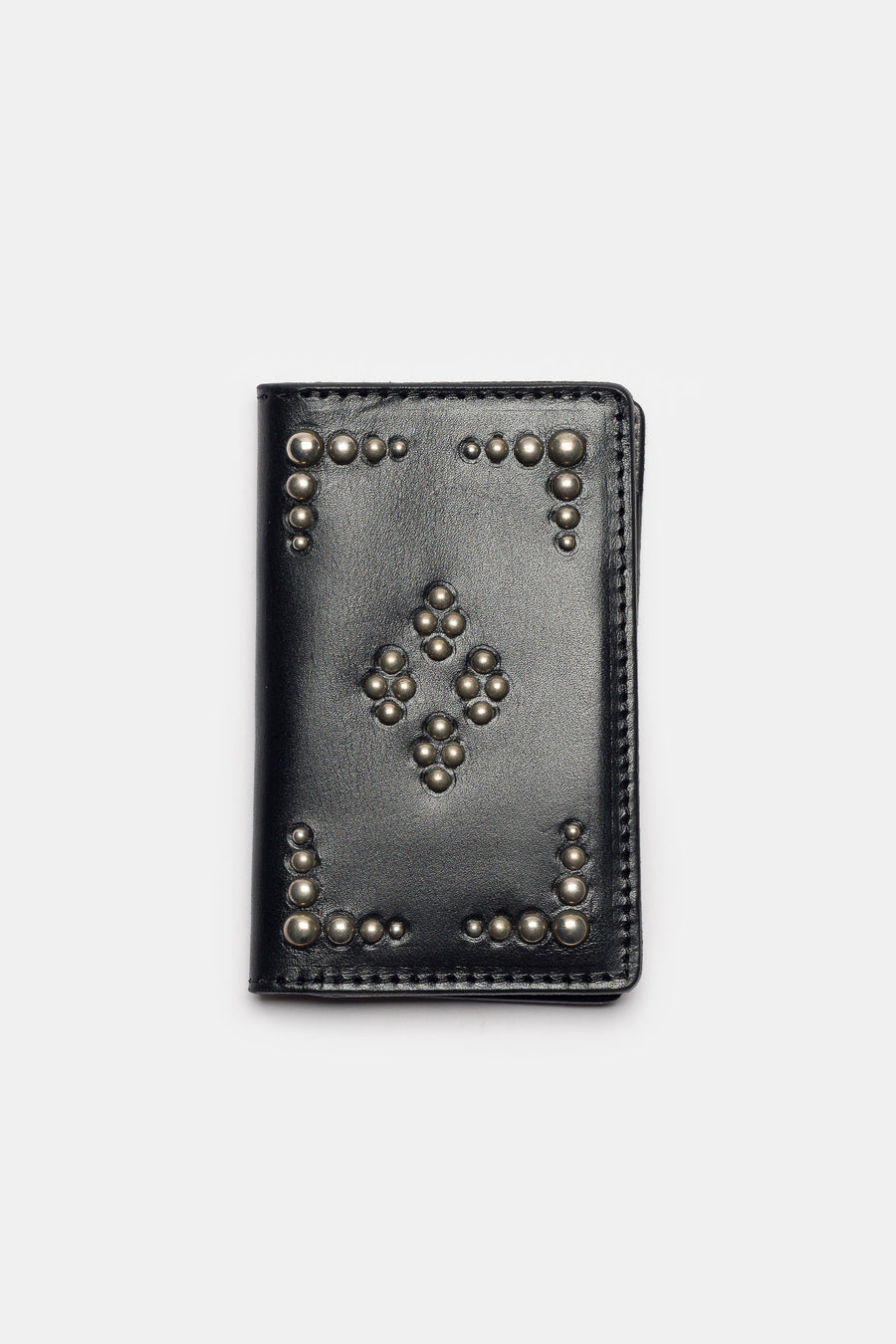 Bare Knuckles Silvio Studded Wallet in Black Cowhide - Notre