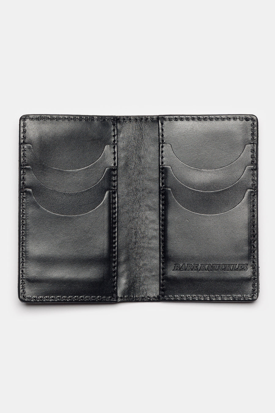 Bare Knuckles Silvio Studded Wallet in Black Cowhide - Notre