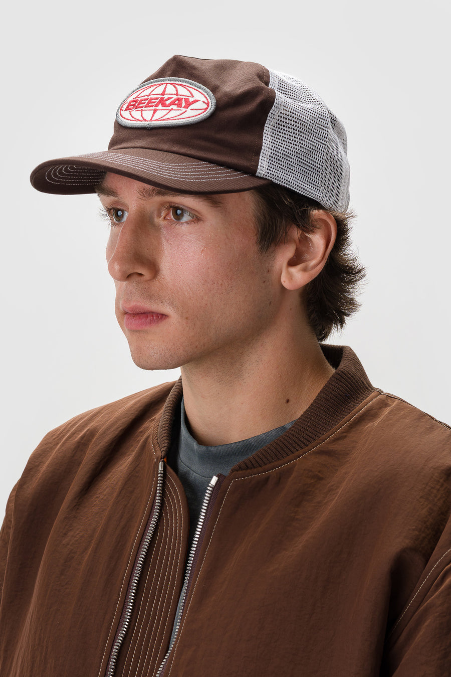 Bare Knuckles World Mesh Trucker Hat in Espresso/White - Notre