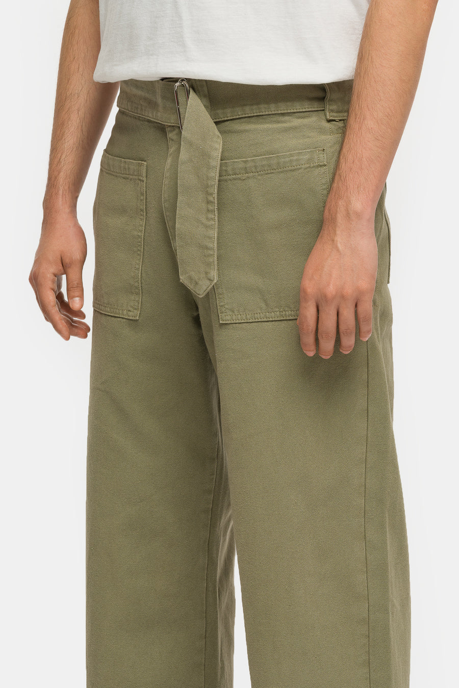 Basketcase Gallery Belted Fatigue Pant in Military Green - Notre