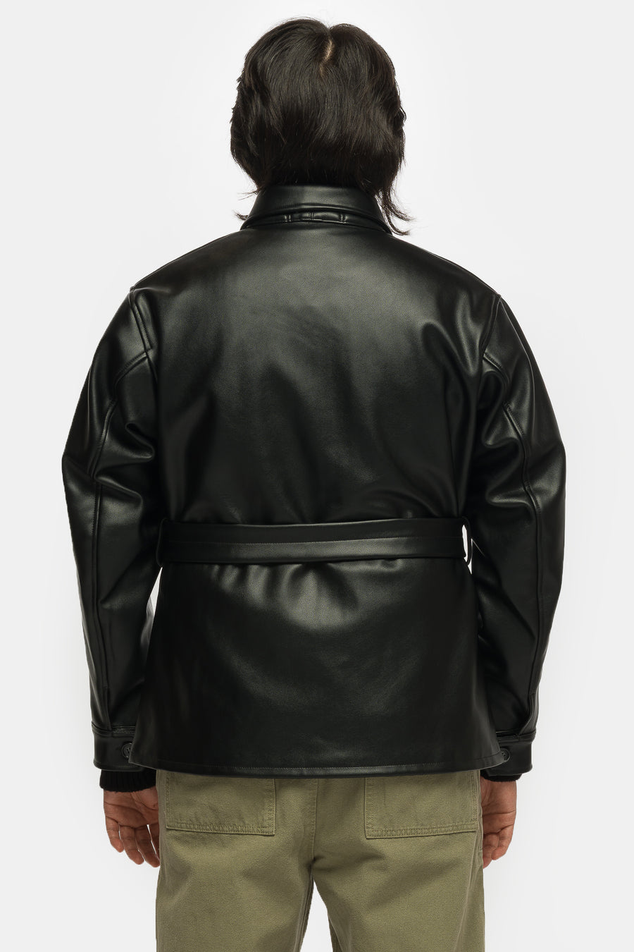 Basketcase Gallery Belted Leather Jacket in Black - Notre