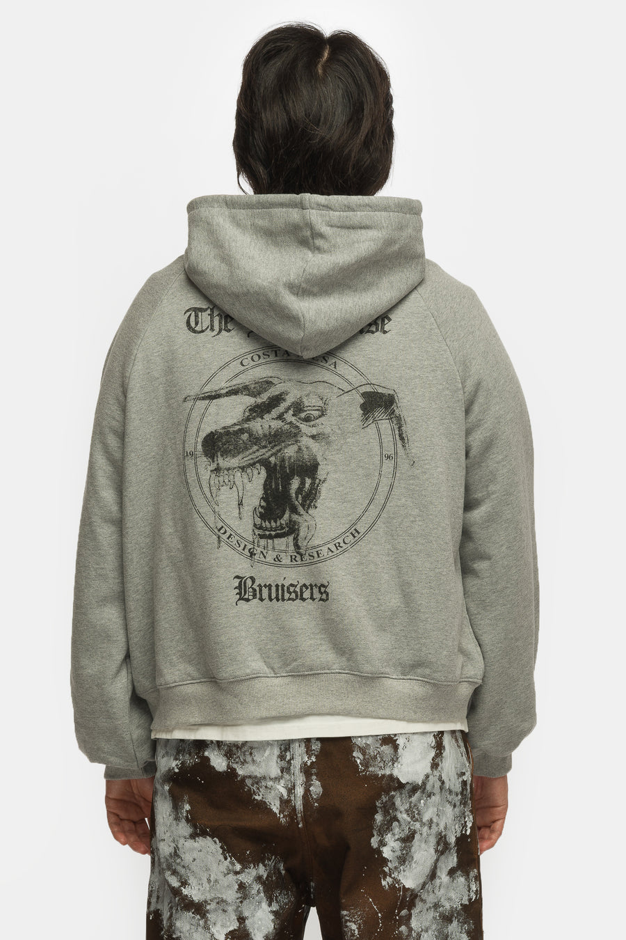 Basketcase Gallery Bruisers Thermal Lined Zip Up Hoodie in Grey - Notre