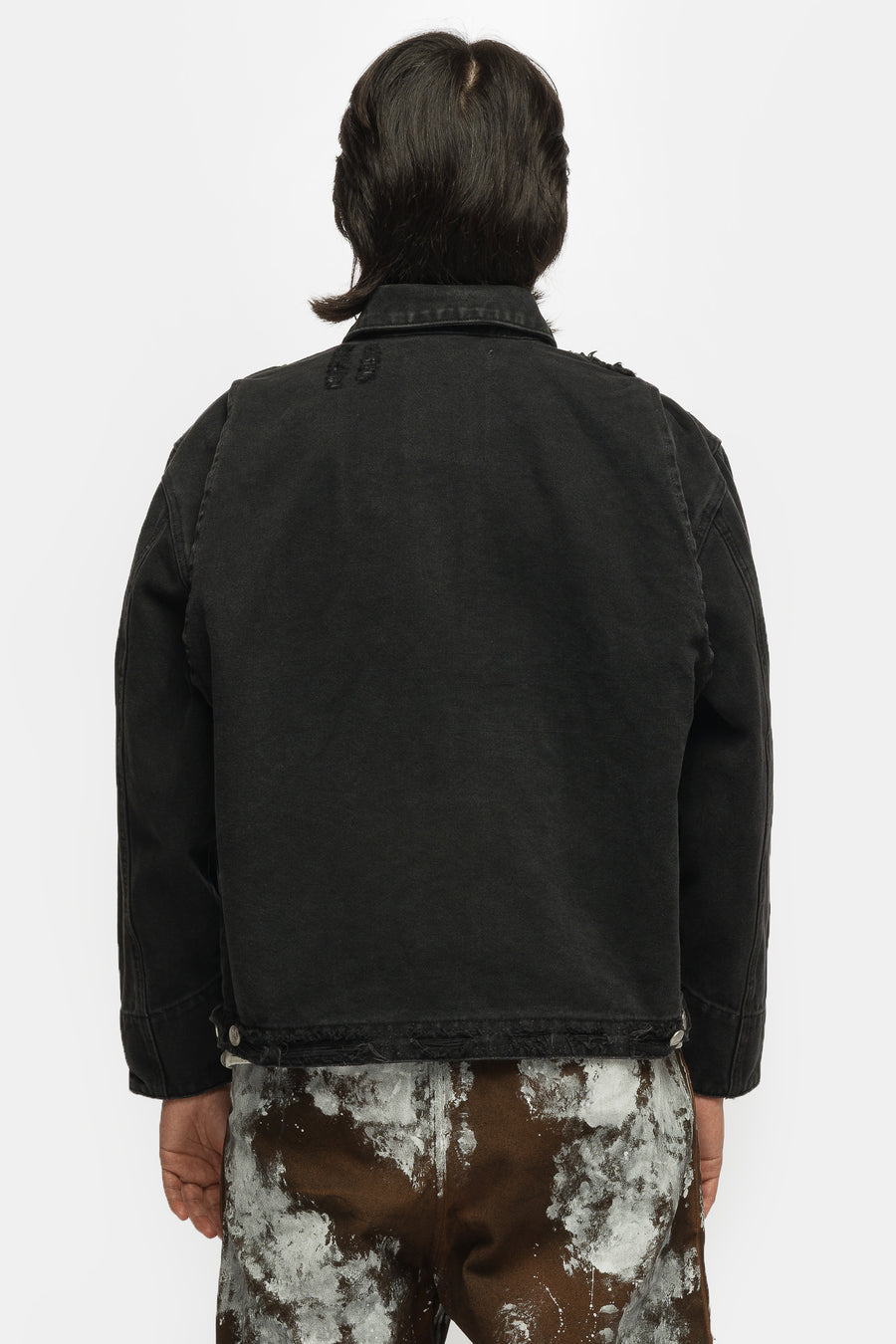 Basketcase Gallery Charms Distressed Work Jacket in Black - Notre