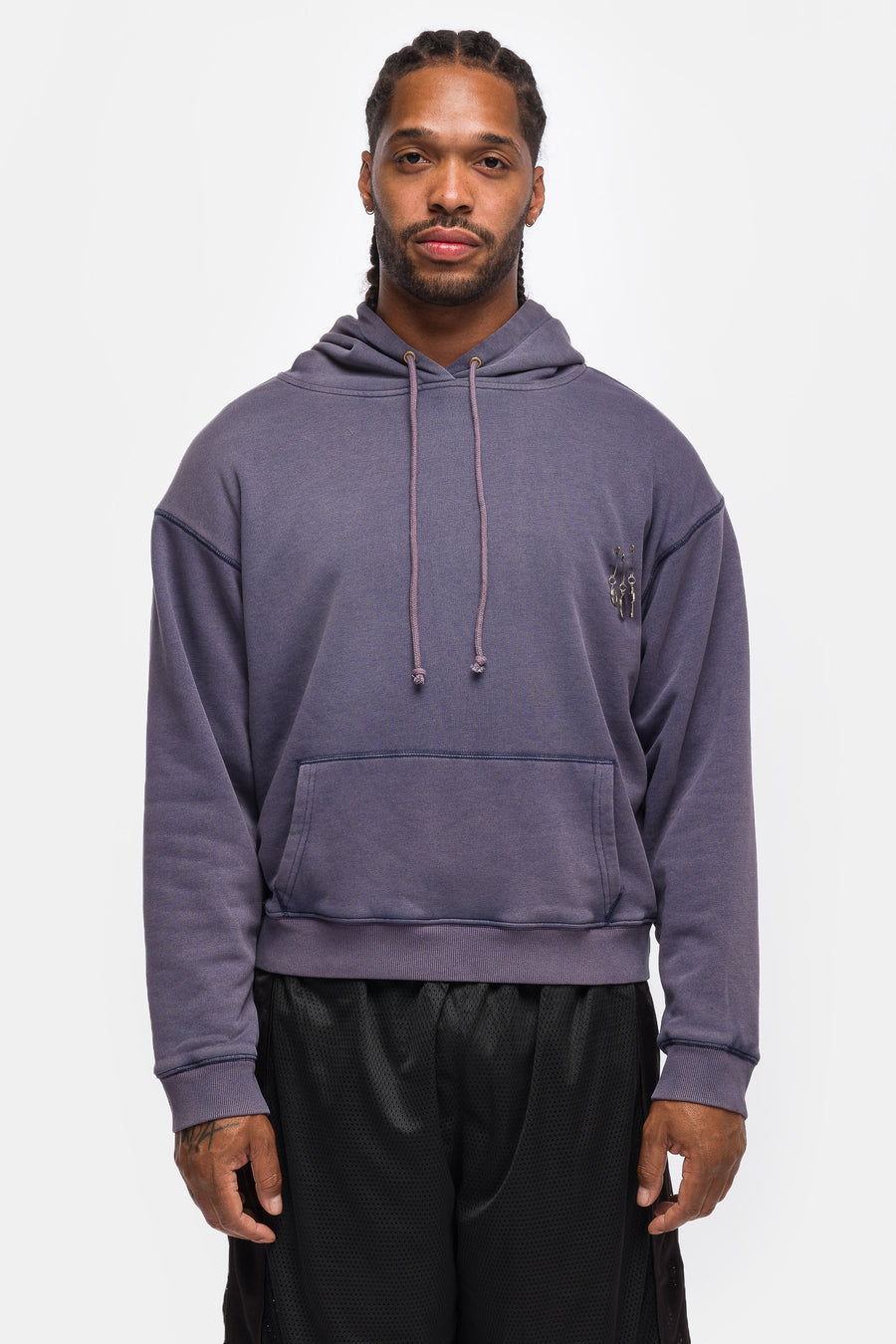Charms Thermal Lined Pullover Hoodie in Washed Navy