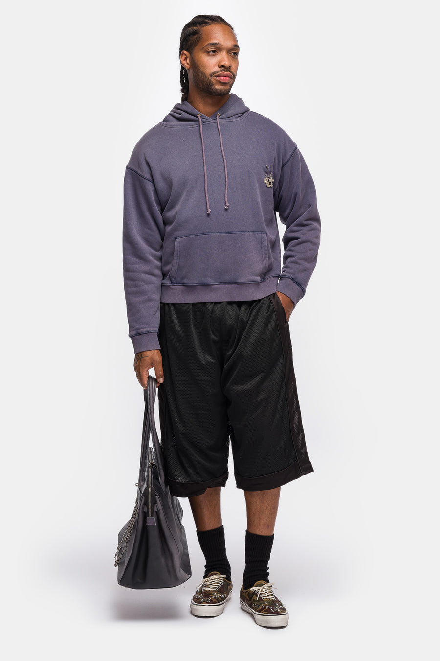 Charms Thermal Lined Pullover Hoodie in Washed Navy