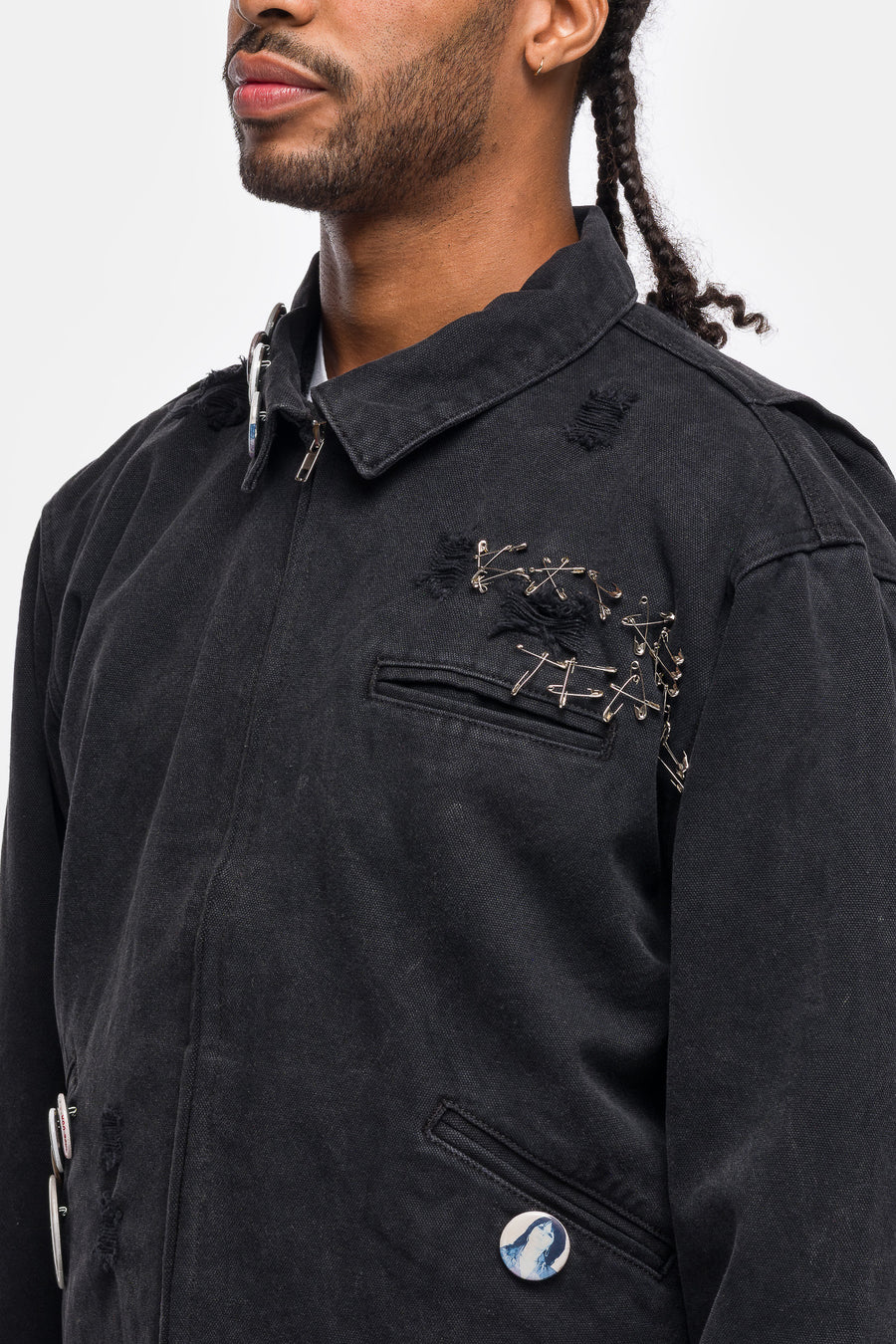 Charms Work Jacket in Vintage Black