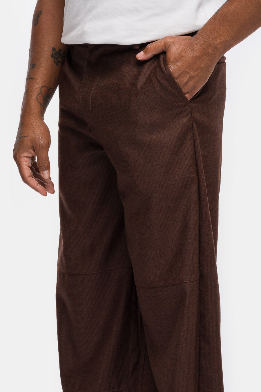 Dagger Trouser in Brown Stripe