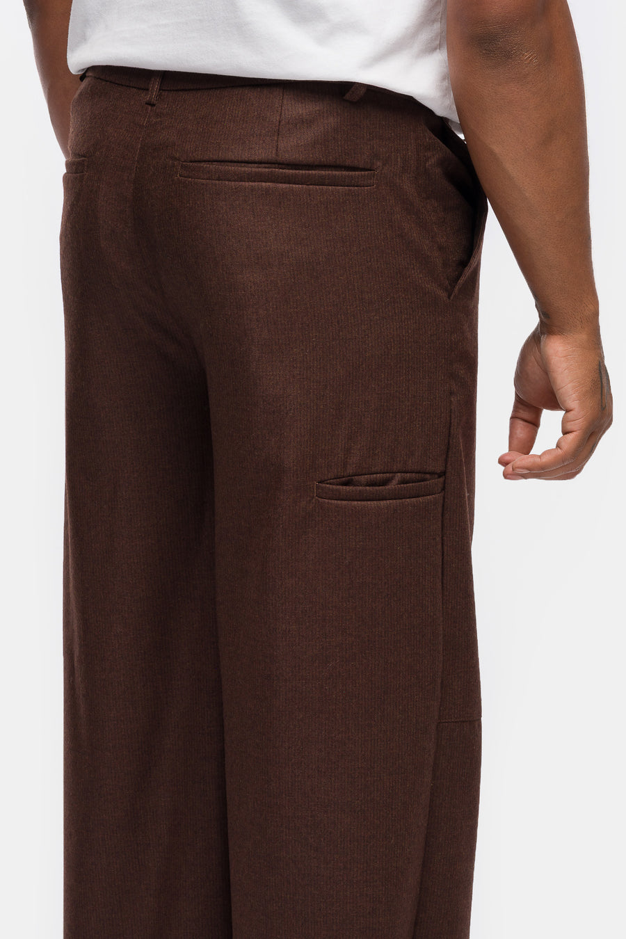 Dagger Trouser in Brown Stripe