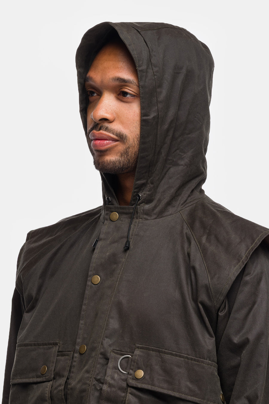 Fisherman Oil Wax Jacket in Brown