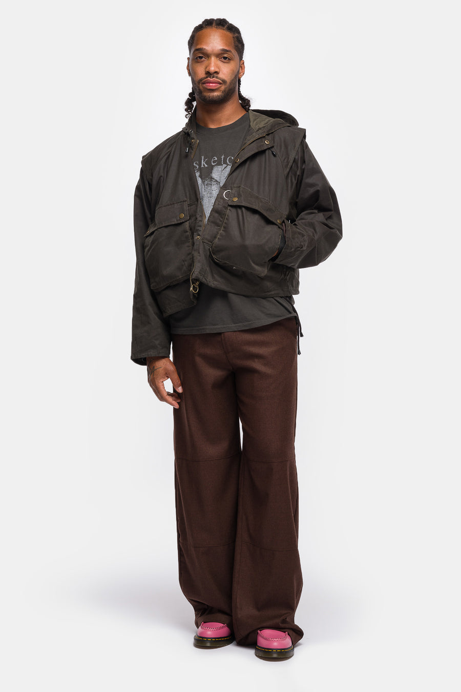 Fisherman Oil Wax Jacket in Brown