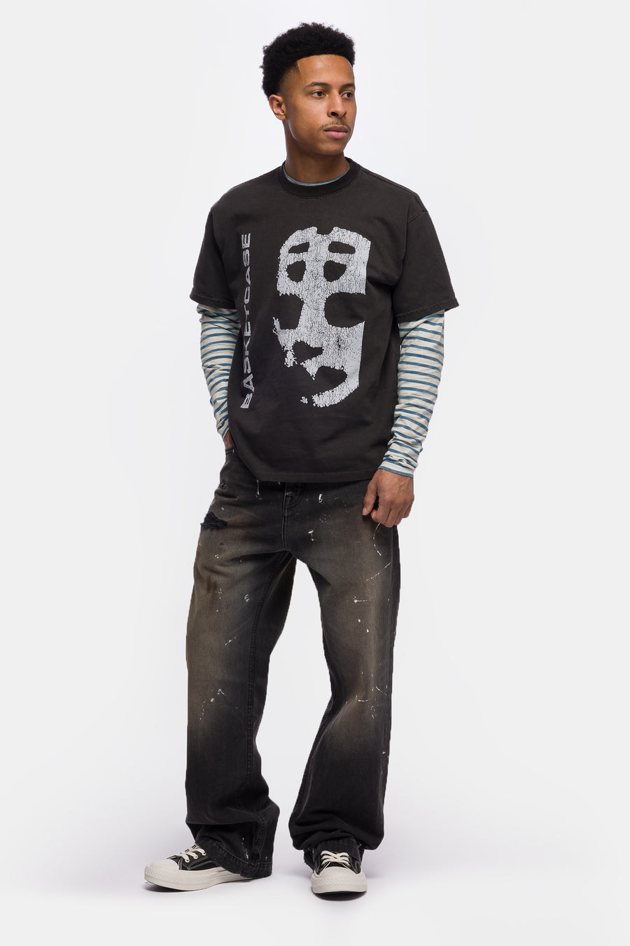 Basketcase Gallery Hat Trick T-Shirt in Vintage Black - Notre