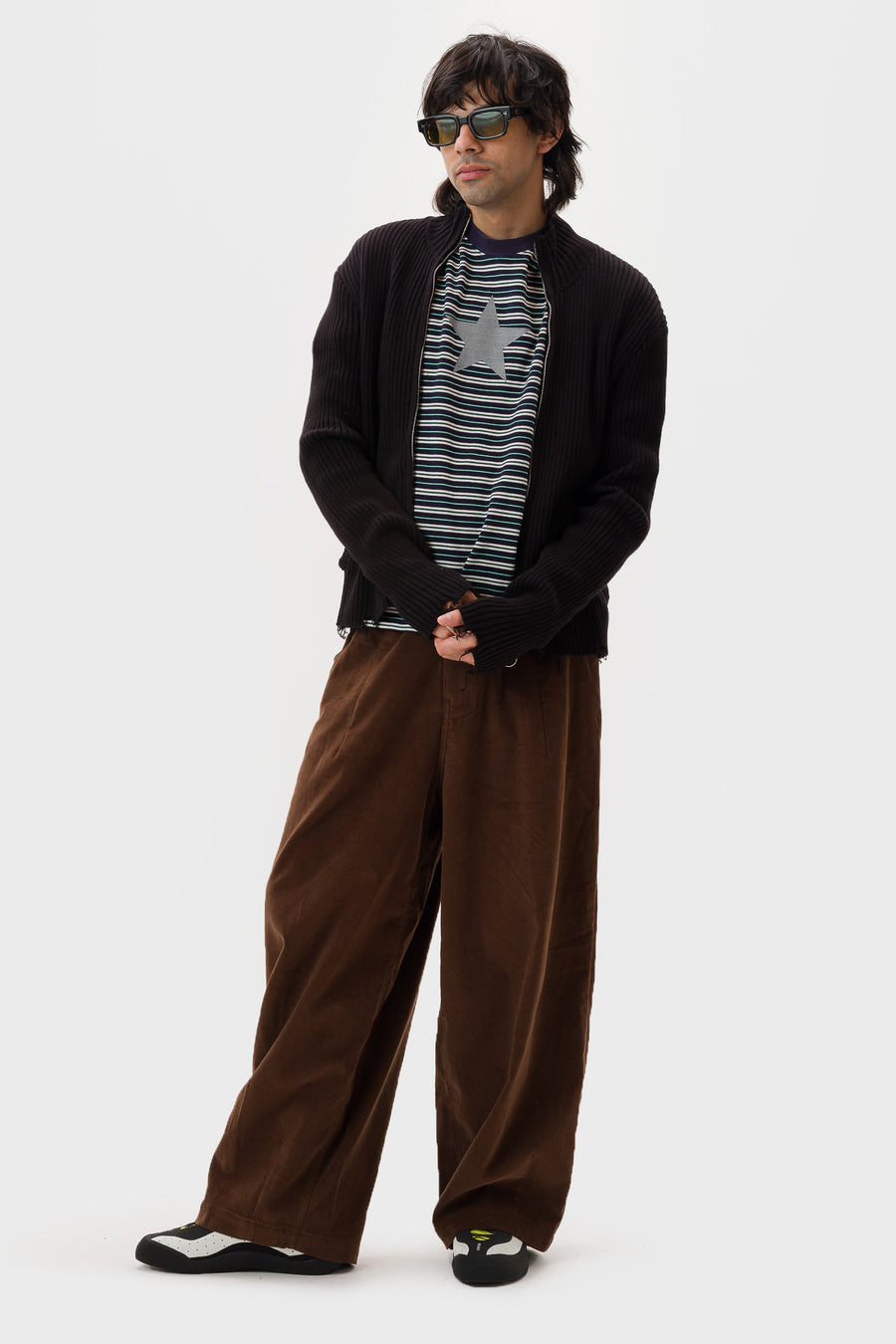 Hench Knit Zip Sweater in Black
