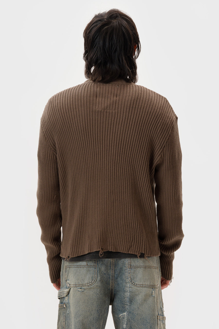 Hench Knit Zip Sweater in Olive