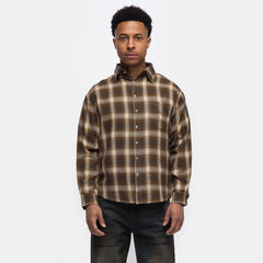 Hench Plaid Evening Shirt in Brown/Multi - Basketcase Gallery