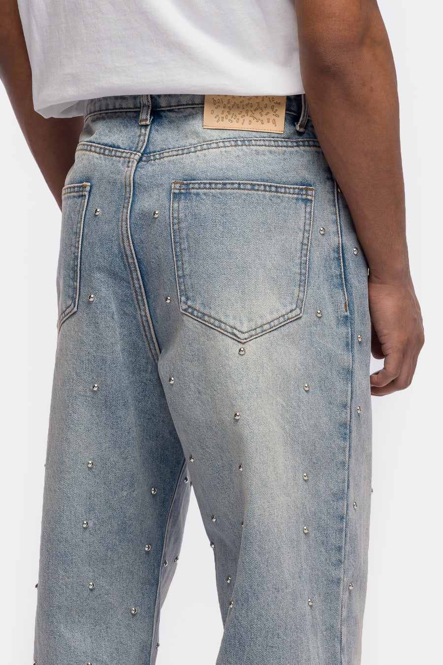 Basketcase Gallery LAX Baggy Studded Jean in Light Wash - Notre