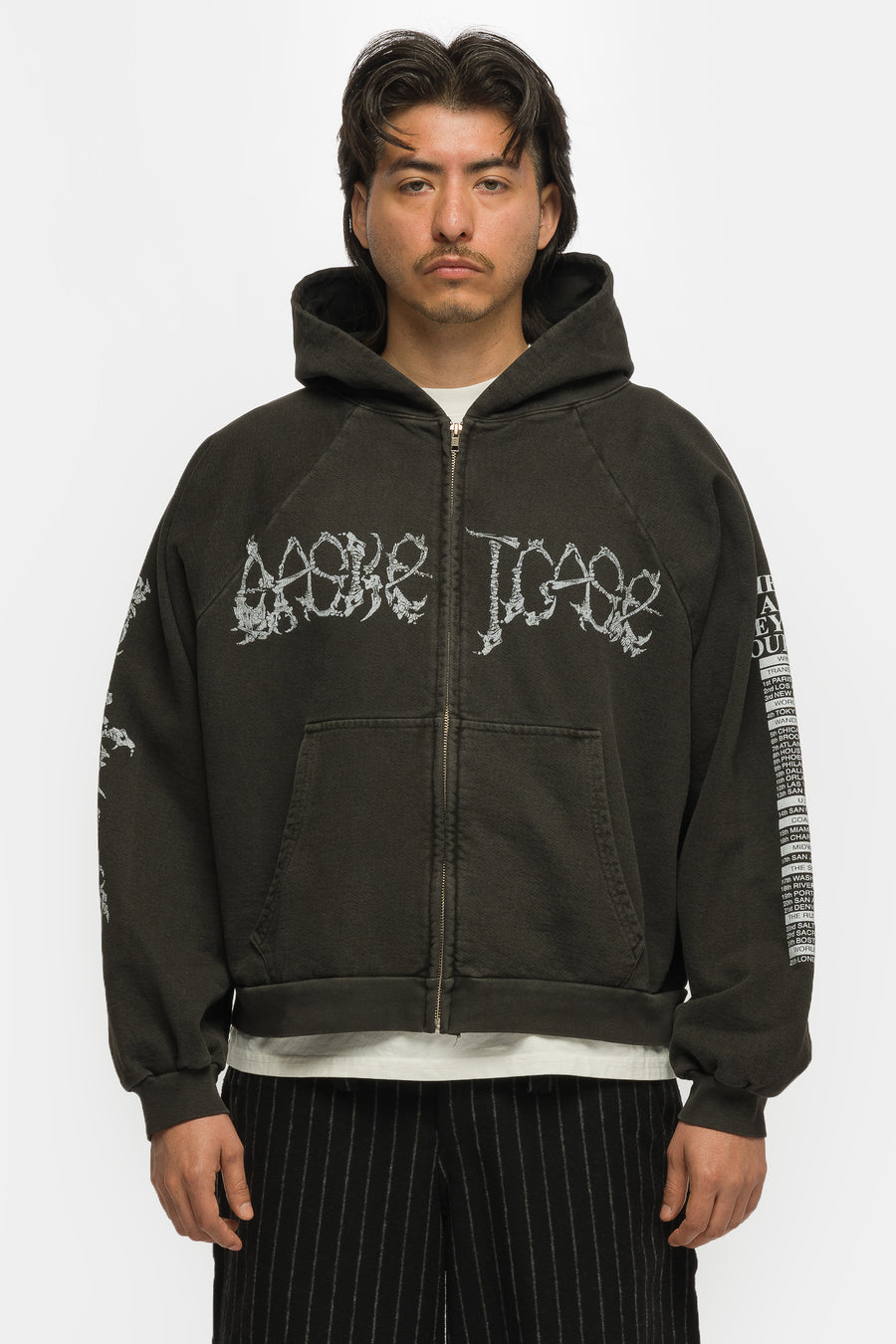 Basketcase Gallery Massacre Zip Up Hoodie in Vintage Black - Notre