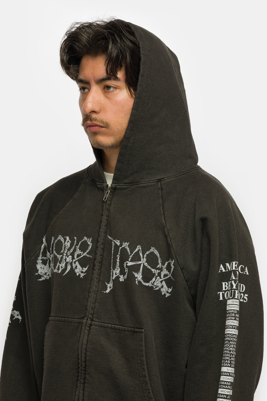 Basketcase Gallery Massacre Zip Up Hoodie in Vintage Black - Notre