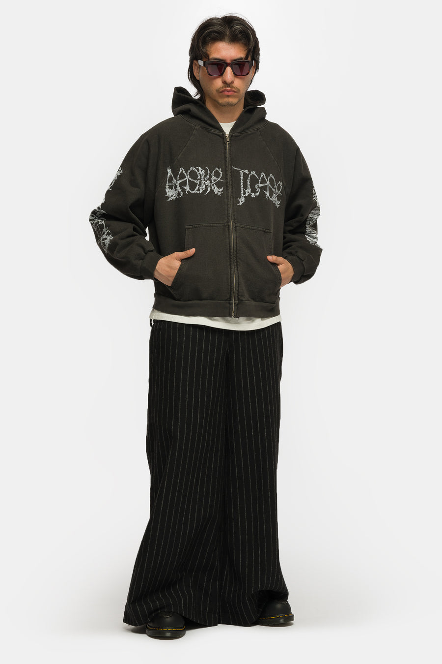 Basketcase Gallery Massacre Zip Up Hoodie in Vintage Black - Notre
