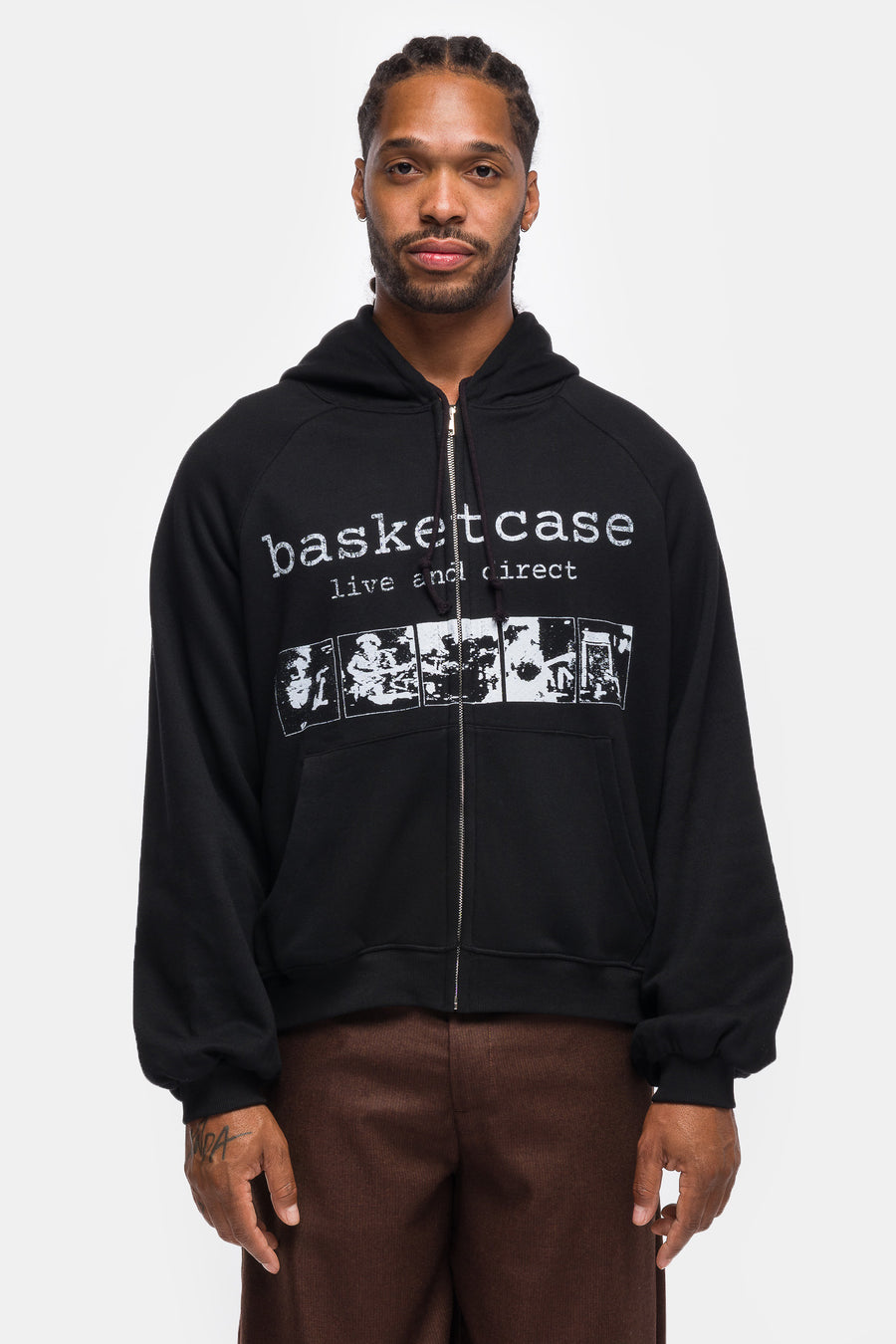 Scar Thermal Line Zip Hoodie in Black