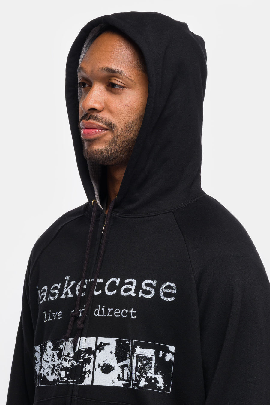 Scar Thermal Line Zip Hoodie in Black