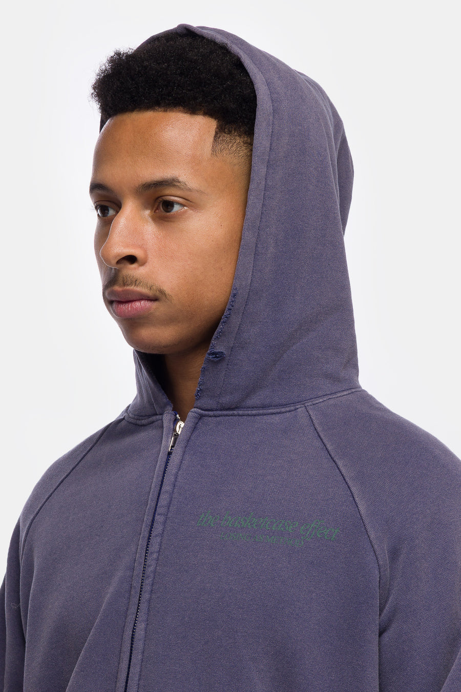 Basketcase Gallery Siren Thermal Lined Zip-Up Hoodie in Navy Blue - Notre