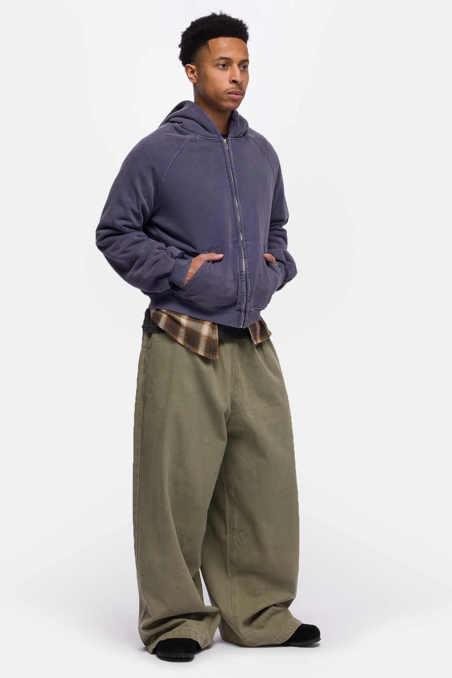 Basketcase Gallery Siren Thermal Lined Zip-Up Hoodie in Navy Blue - Notre