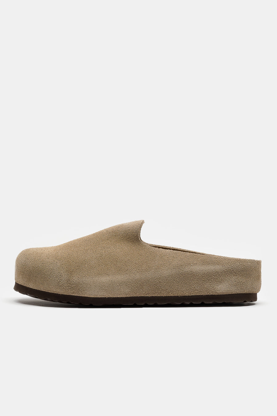 Birkenstock Amsterdam Wrapped Suede Mule in Taupe - Notre
