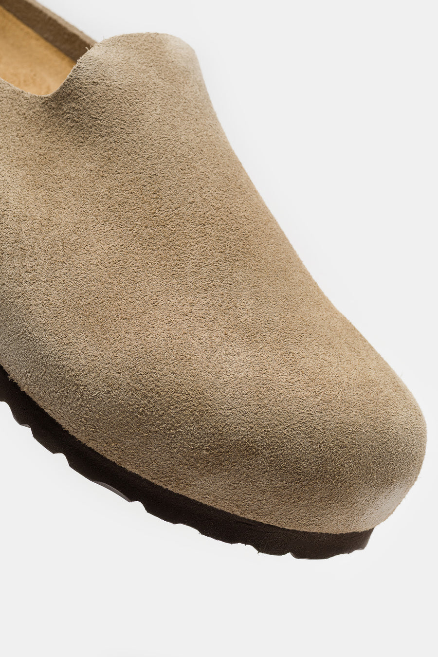 Birkenstock Amsterdam Wrapped Suede Mule in Taupe - Notre
