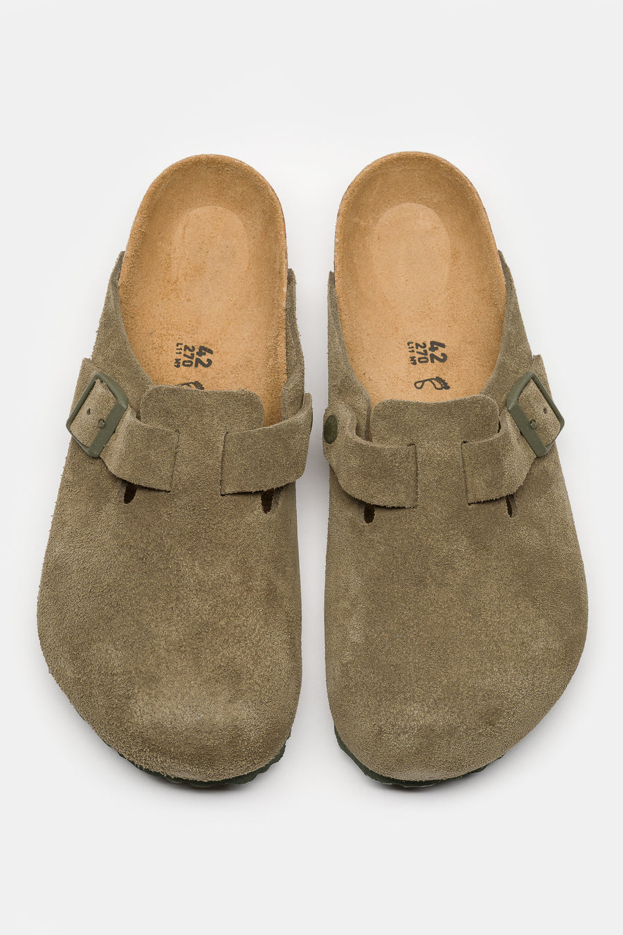 Birkenstock Boston Mule in Thyme Suede - Notre