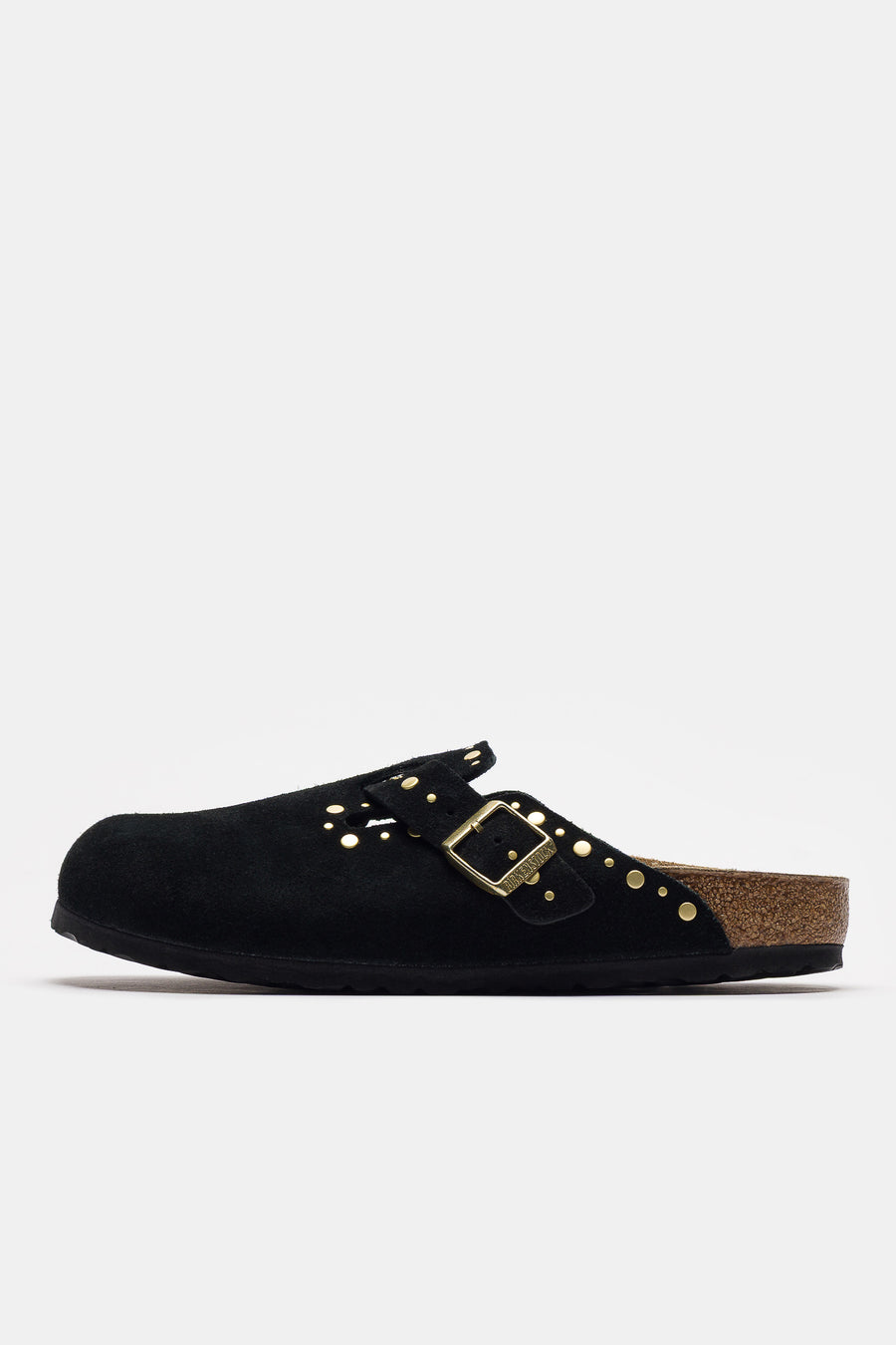 Birkenstock Boston Rivet Clog in Black Suede - Notre