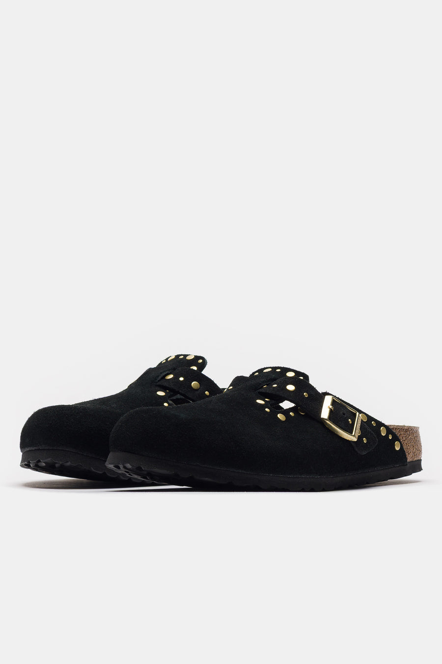 Birkenstock Boston Rivet Clog in Black Suede - Notre